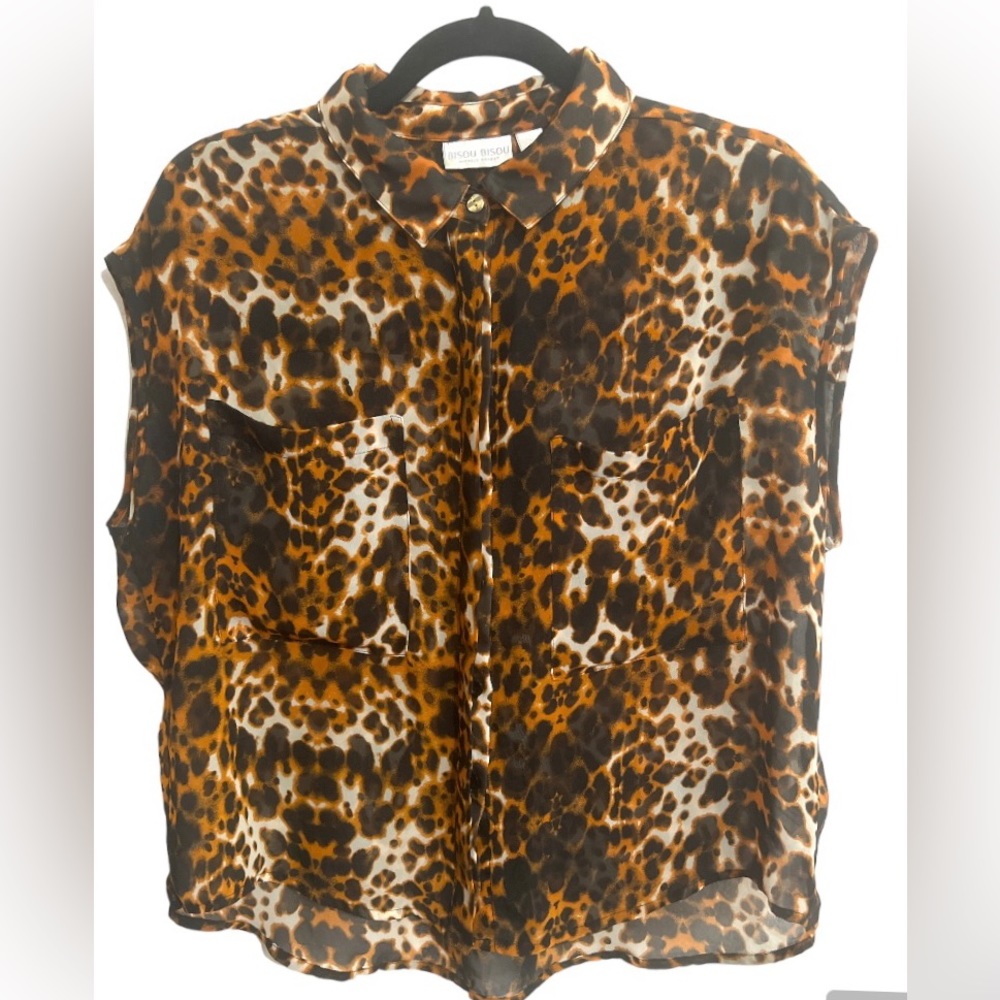 BISOU BISOU | Leopard Print Blouse Button Up